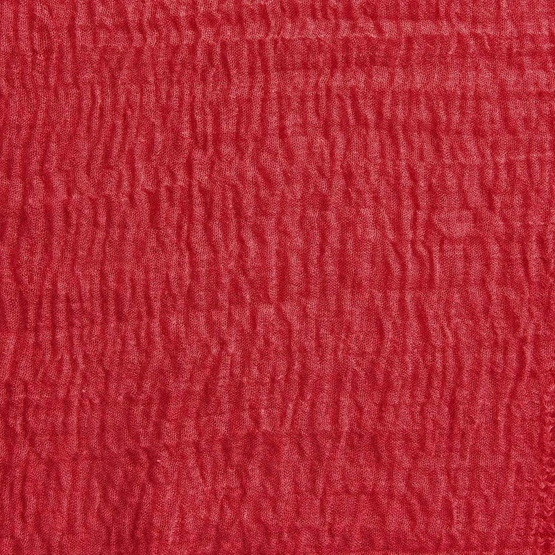 XRDSS Summer Cotton Blend Crinkle Vintage Soft Scarf with Fringed Edges 35" Ã— 70" (Red) - Image 2
